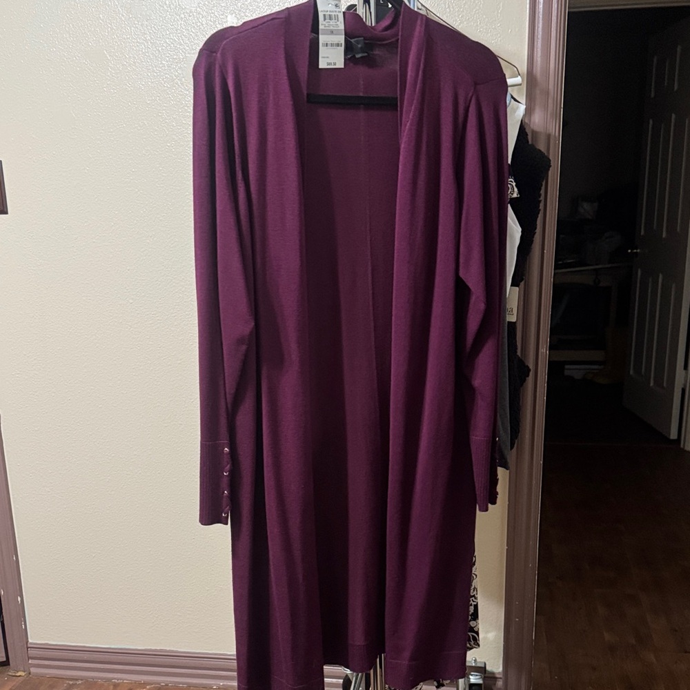 New duster Elegant Purple Open Cardigan